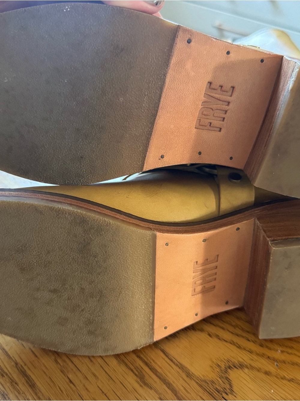 Frye Tan Harness Heeled Leather Boots - Picture 4 of 5